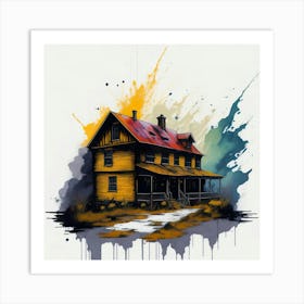 Colored House Ink Painting (133) Art Print