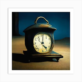 Clock In The Dark Art Print