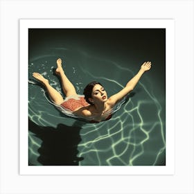 Portrait Of A Woman In Water Art Print