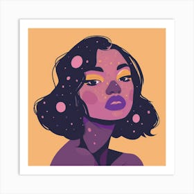 Girl With A Purple Face Art Print