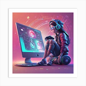 Gamer Girl 1 Art Print