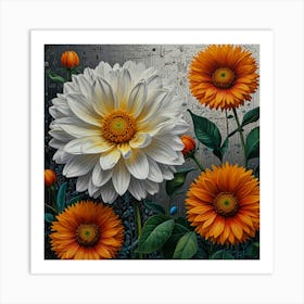 Dahlias 8 Art Print