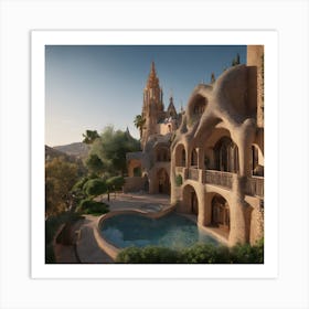 Landscape Inspired By Gaudi 4 Art Print