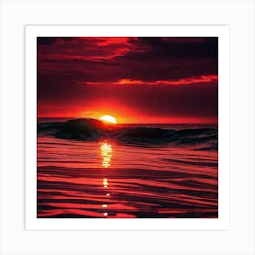 Sunset Painting, Red Sunset, Red Sunset, Sunset Painting, Sunset Art Print