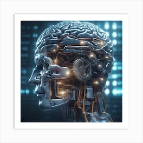 Human Brain With Artificial Intelligence 35 Art Print