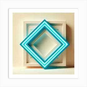 Abstract Neon Frame Art Print