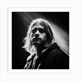 Black And White Photograph Of Kurt Cobain 2 Art Print