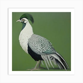 Ohara Koson Inspired Bird Painting Pheasant 7 Square Art Print