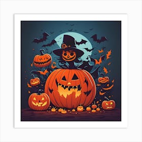 Halloween Pumpkins 6 Art Print