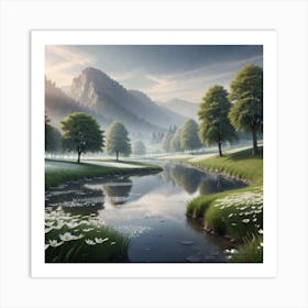 River In The Mountains 4 Art Print