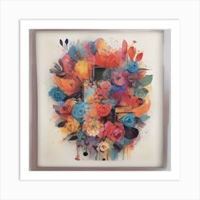 Abstract Flower Painting Art Print