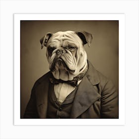 Portrait Of A Bulldog Art Print