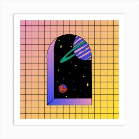 Space Window Square Art Print