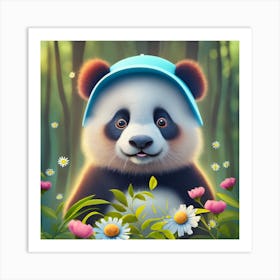 Panda Bear In The Forest 3 Art Print