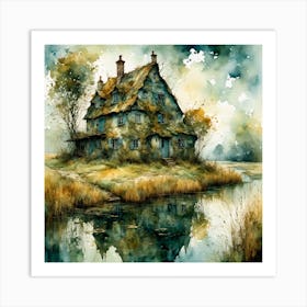 the old house on the mere Art Print