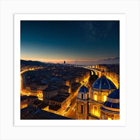 Night In Salerno Art Print