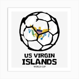 Us Virgin Islands Football Country Flag Art Print