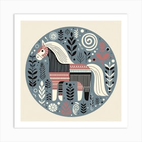 Scandinavian style, Horse 1 Art Print