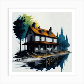 Colored House Ink Painting (130) Art Print