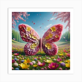 Butterfly flowers petals 3 Art Print