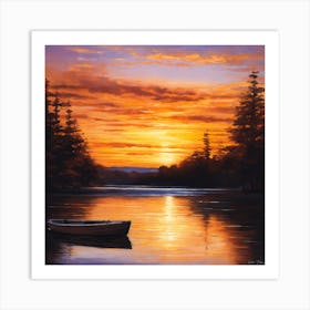 Sunset On The Lake Art Print