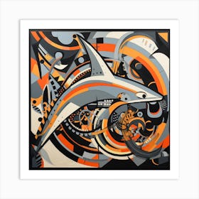 Abstract Shark Art Print