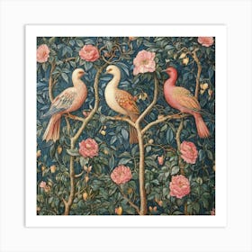 Doves And Roses Art Art Print