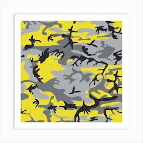 Yellow Camouflage, Gray Camouflage, Urban Camouflage, Military, Army Art Print