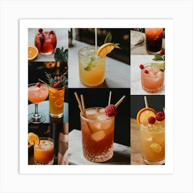 Default Cocktails For Different Seasons Aesthetic 0 Art Print