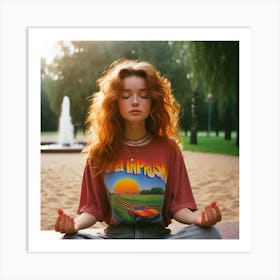 Meditating Girl 2 Art Print