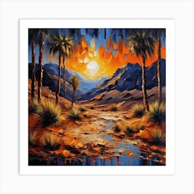 Sunset In The Desert Art Print