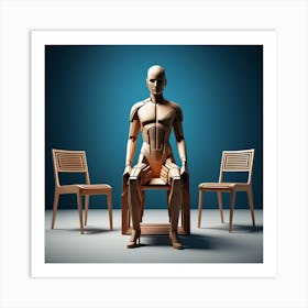 Mannequin Sitting On Chair Art Print