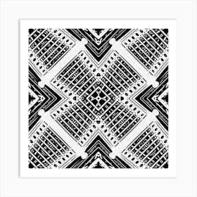 Black And White Modern Texture Seamless Print Fabric Pattern Art Print