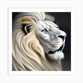 Majestic White Lion 1 Art Print