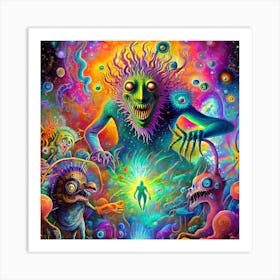 Psychedelic Monsters 3 Art Print