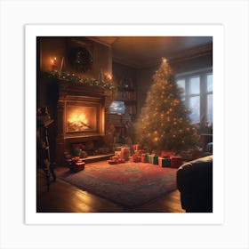 Christmas Tree In The Living Room 85 Art Print