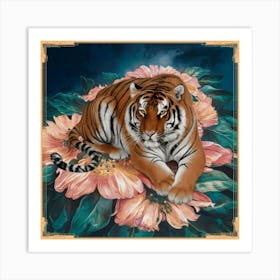 A Stunning Artwork Of A Fierce Tiger With A Watchf X38gpqwfsawoenqm1nq9ig A4cdpyaftqkpzrfjiuxyzq Art Print