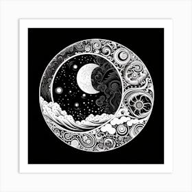 Moon And Stars 13 Art Print