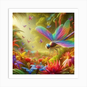 Dragonfly In The Jungle Art Print