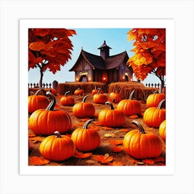 Happy halloween Illustration Spooky Horror devi background10 (12) Art Print