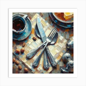 Dinner At The Table Art Print