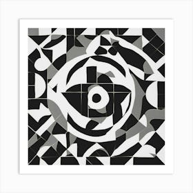 Black and White Abstract Art 107 Art Print