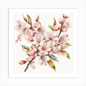 Blossoming almond branch Art Print
