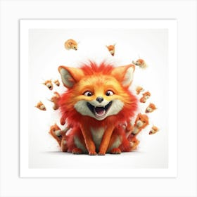 Fox And The Mice Art Print