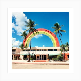 Rainbow Over Miami Beach Art Print