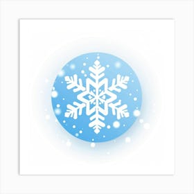 Abstract Vector Illustration Of A Merry Snowflake As The Central Element Defocused With Blurring Ef (6) Art Print