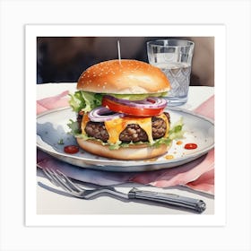 Hamburger Painting 5 Art Print