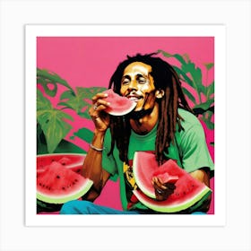 Bob Marley Watermelon 2 Art Print