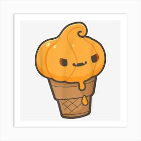 Cute Creepy Pumpkin Ice Cream Kawaii Halloween Costume Boys Art Print