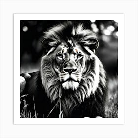 Lion In The Grass 7 Art Print